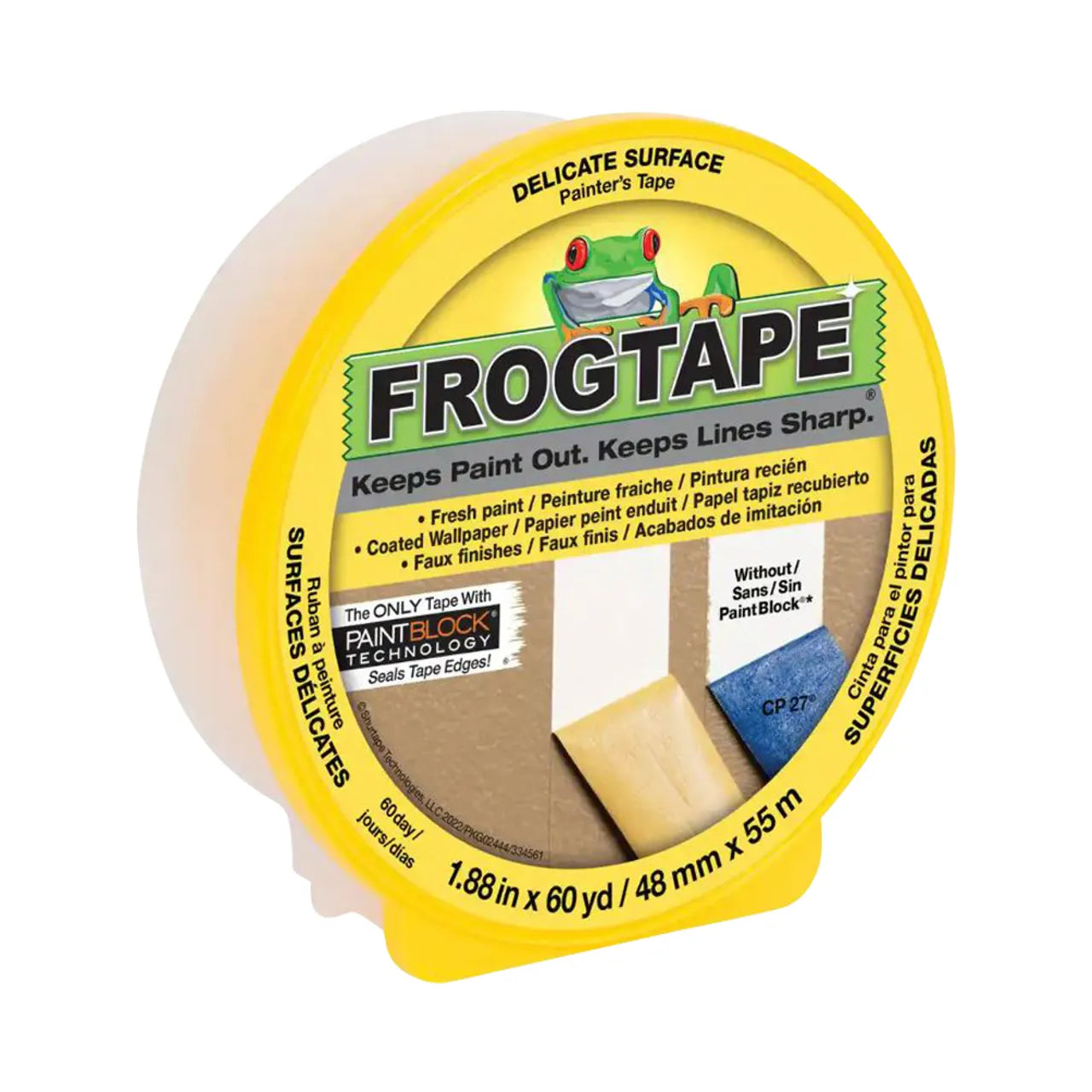 FrogTape Delicate Surface 1.88 in. x 60 yds. Painter's Tape with PaintBlock